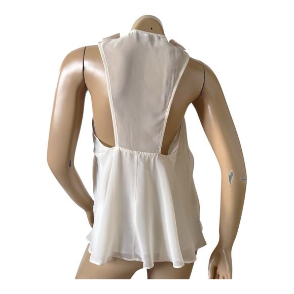 BCBGeneration Womens Size Medium Sleeveless Off White Mosaic Applique Shirt Top - Picture 4 of 8